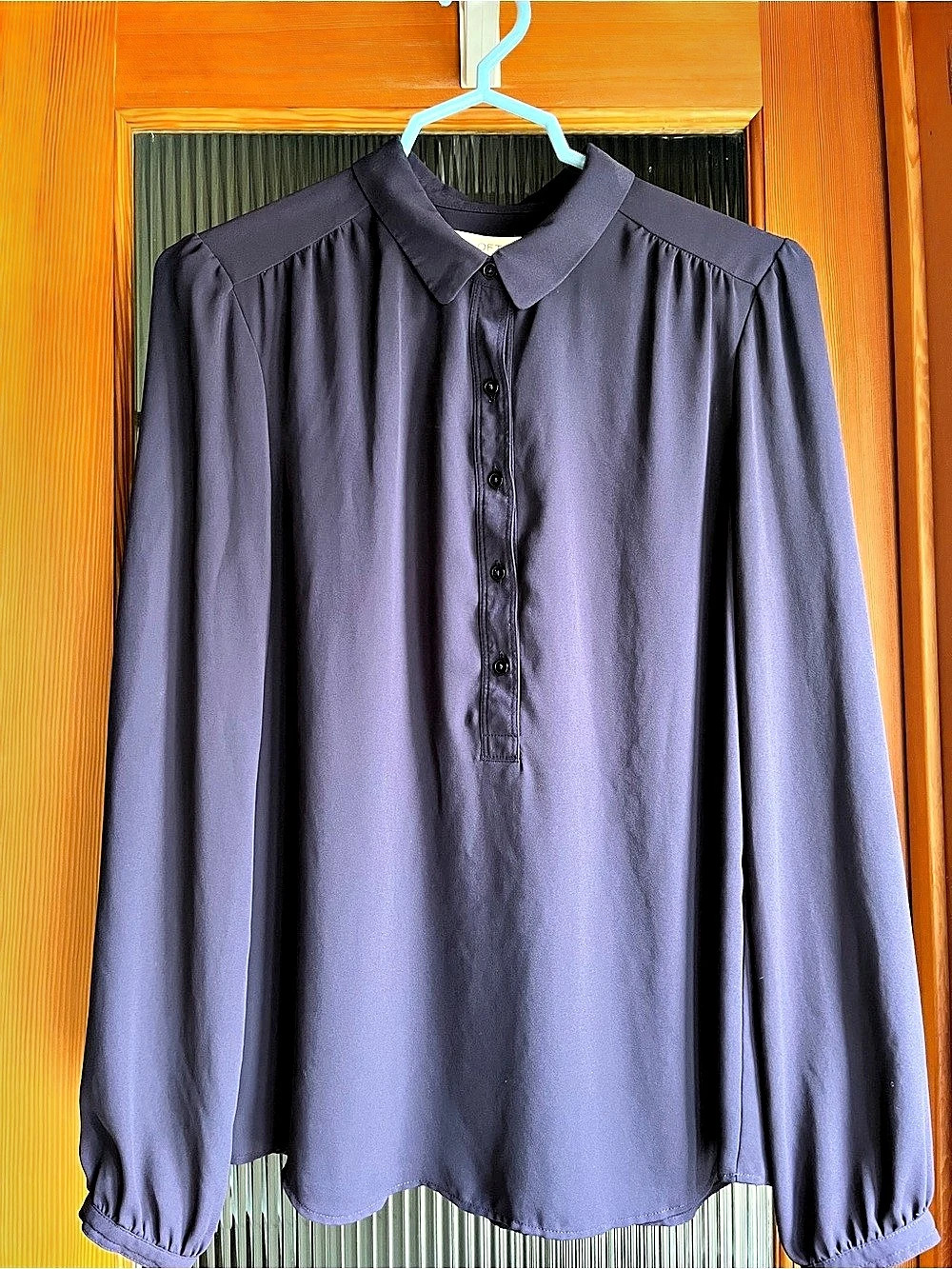LOFT Collared Blouse in Purple Size Small